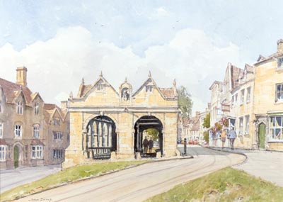 Chipping Campden Market Hall - a watercolour by 