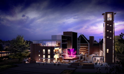 The newly reopened RSC Theatres - Waterside, Stratford-upon-Avon - visualisation by Hayes Davidson