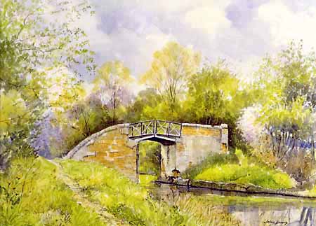 Typical Split Bridge - watercolour by John Davis (c)